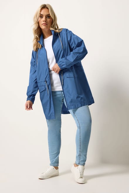 Yours Blauwe Lichte Parka Met Trekkoord Size 46