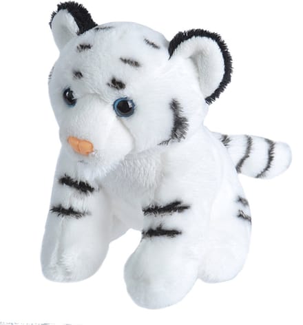 Wild Republic - Pluche knuffel Witte Tijger - van 13 cm - Tijgers - Speelgoed knuffelbeesten