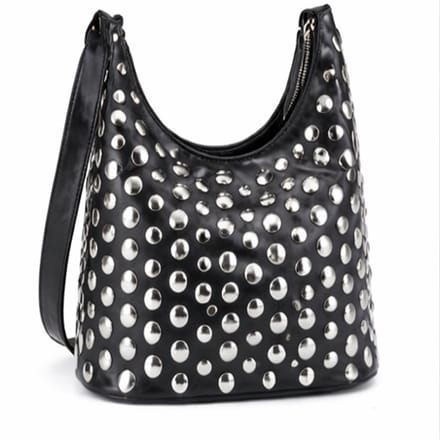 Zwarte Dames Handtas met Studs – Trendy Schoudertas – Statement Look