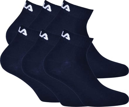 FILA - Basic Quartersokken / Enkelsokken | 6-Pack | Quarter Socks | Maat 39/42 - Navy