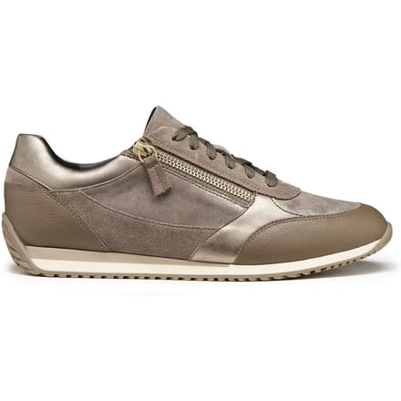GEOX CALITHE DAMES Sneakers - DONKER TAUPE - Maat 36