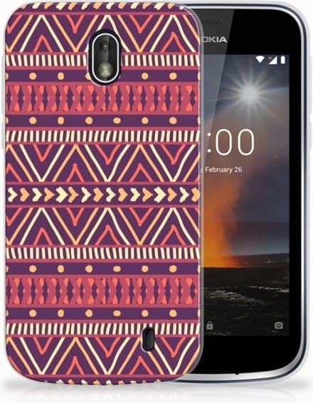 Nokia 1 TPU bumper Aztec Paars