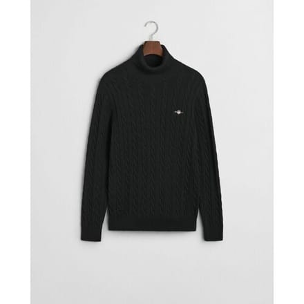 Gant Trui Cotton Cable Rollneck Zwart / male