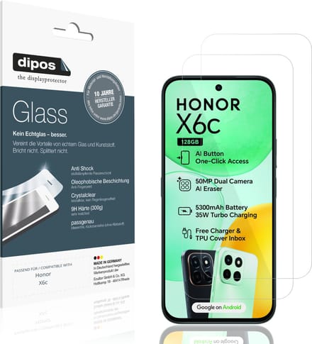 dipos – 2x Pantserfolie geschikt voor Honor X6c | 9H Screenprotector