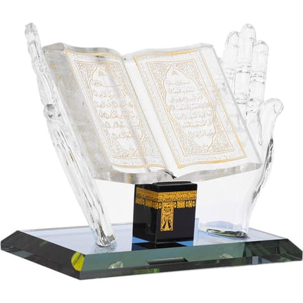 Moslim Kristal Decoratief Model Islamitisch Gebouw Handwerk Souvenirs Auto Decor wit