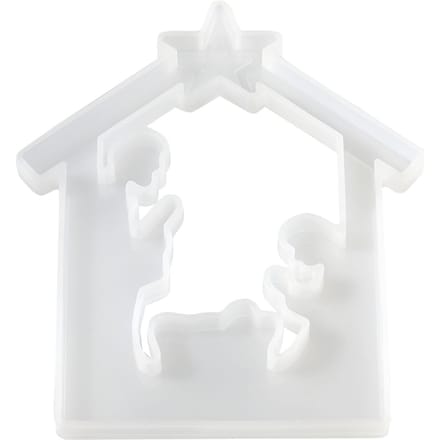 Siliconen gietvorm "Kerststal", met inzetrand