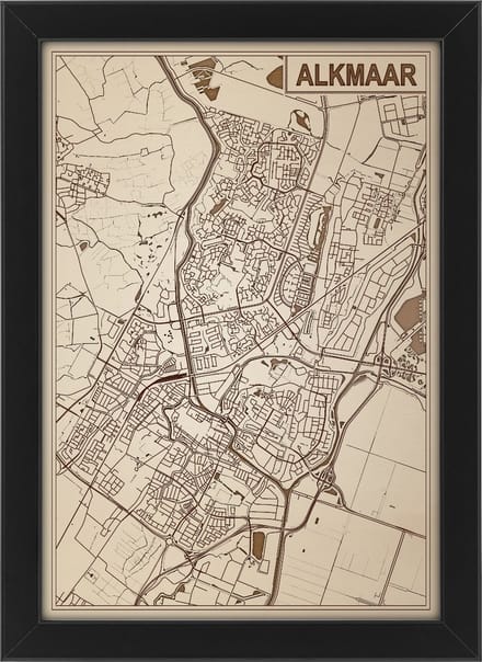 Decoratief Beeld - Houten Van Alkmaar - Hout - Bekroned - Bruin - 21 X 30 Cm