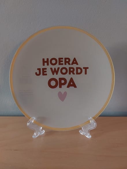 leuk bordje met de tekst : Hoera je wordt opa