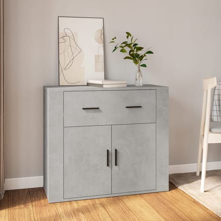 vidaXL - Dressoir - 80x33x70 - cm - bewerkt - hout - betongrijs