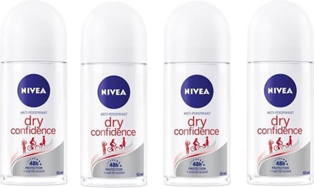 Nivea Dry Confidence Deo Roller - 4 x 50 ml