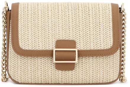 Small classic raffia handbag