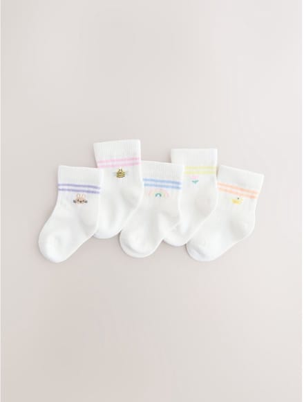 Next - Meisjes - 5 Paar babysokken - Wit