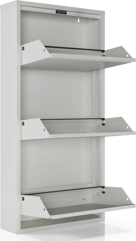 Schoenenkast Bodi 3-vaks Wit (set van 2)