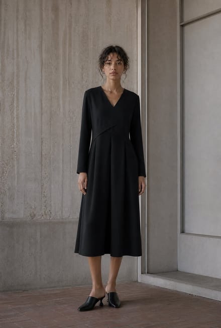 Anita dress technical jersey | Black - Black / S