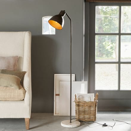 LOBERON Vloerlamp Mockville zwart/wit