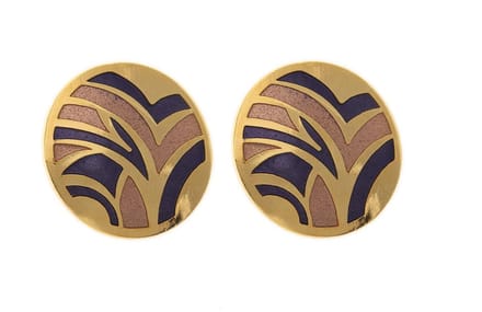 Behave - Oorbel steker retro paars jaren 70 stijl statement 3 cm