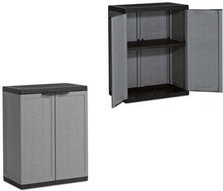 Kis Jolly Opbergkast laag - 68x85x39 cm - Grijs/Zwart