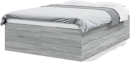 Bedframe grijs - Houten bed - Slaapkamer inrichten - Massief houten frame - 140x190 cm - Grijs