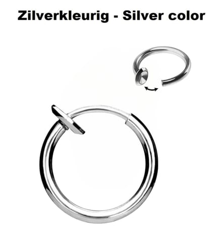 Cabantis® Zilverkleurig Fake Piercing - Sieraden - 10 mm Diameter & 1,6 mm Staafdikte