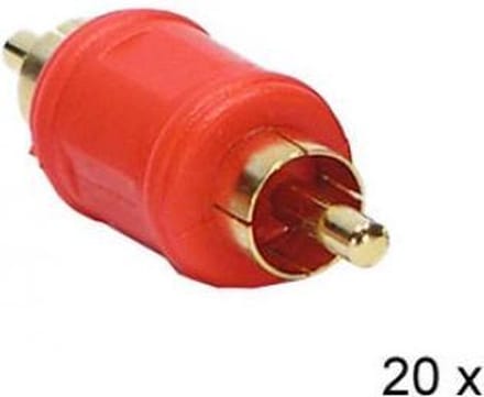 Audio adapter RCA M - RCA M ROOD 20 stuks