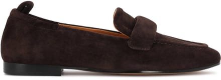 Dark brown suede slip-on shoes
