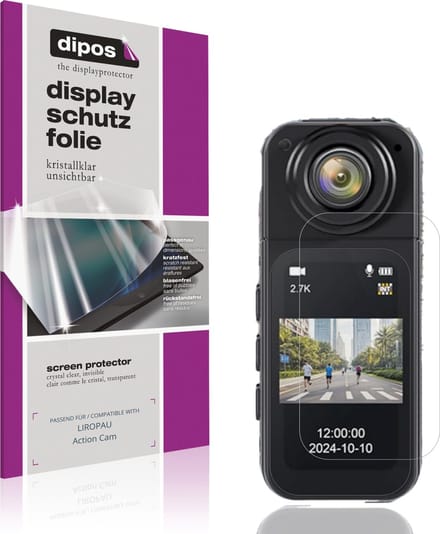 dipos – 4x Beschermfolie geschikt voor LIROPAU Action Cam | Krasbestendige & heldere Screenprotector Ultra-Thin