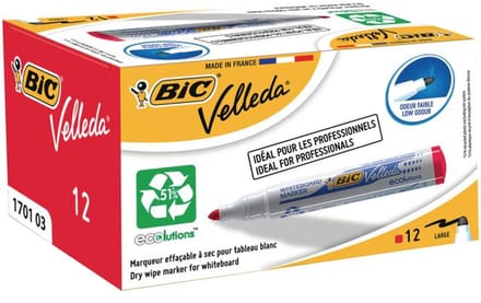 Whiteboardmarker Bic Velleda 1701 1.5mm Rond Rood