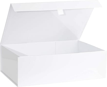 Witte harde geschenkdoos met magnetische sluiting - 10.5x7x3 inch - Rechthoekig - Glanzende afwerking - 1 doos