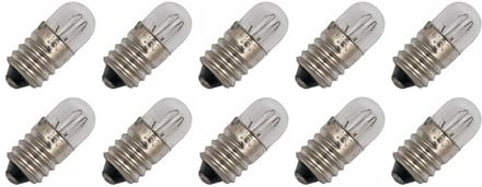 Signaallamp E10 130V 2.6W - 20 mAh - 10 stuks - T9 Gloeilamp Ø9mm - 23mm - 2500K - Dimbaar