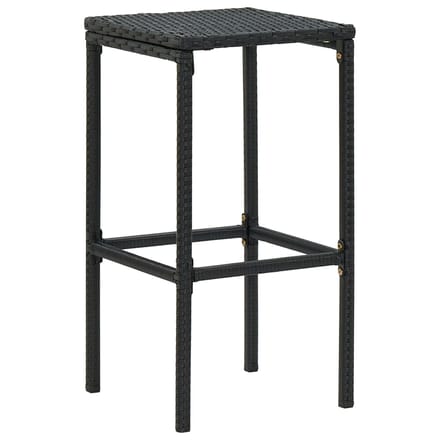 vidaXL - Barkrukken - met - kussens - 3 - st - poly - rattan - zwart