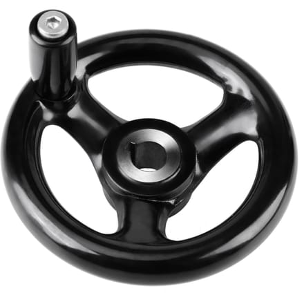 1 ST 12*100mm Zwart Rond 3 Spaaks Handwiel voor Draaibank Freesmachine