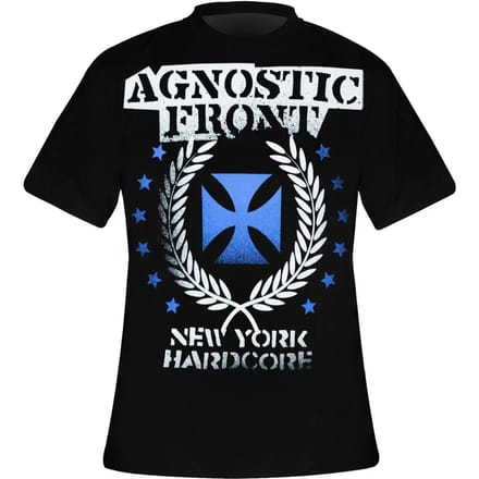 Agnostic Front Heren Tshirt -M- Blue Iron Cross Zwart