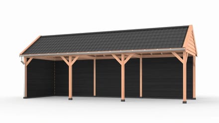 Douglas overkapping zadeldak, 900 x 300, met achterwand en zijwand, Westwood Ruiter Basic