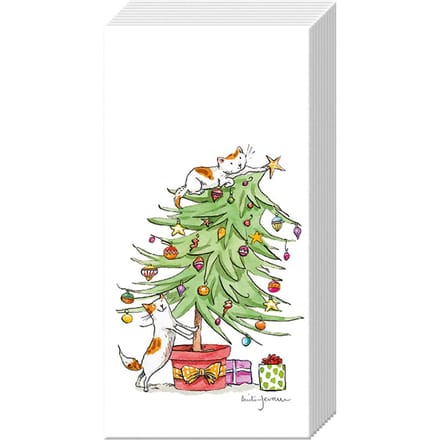 Papieren zakdoek "Cats in the Tree"