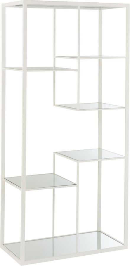 Wandkast Rek Metaal Wit Glas