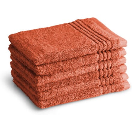 PHLOX Supreme Washandjes 16x21 - set van 6 - Zware kwaliteit 600 g/m2 - Terracotta