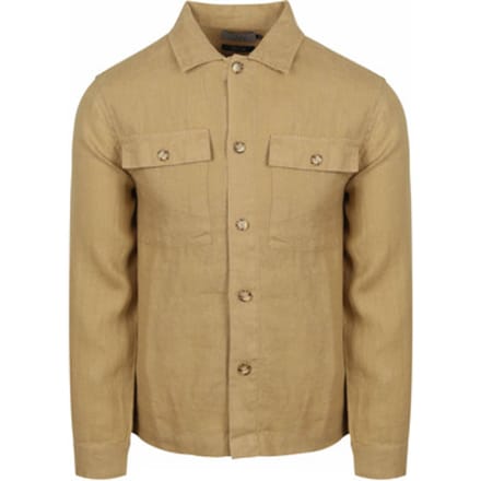Suitable Linnen Overshirt Beige - Maat M - Heren