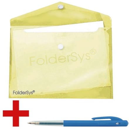 FolderSys documenthoes, A5 liggend, klittenbandsluiting, PP, geel