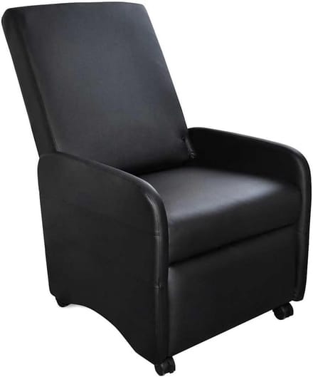 Verstelbare Fauteuil Kunstleer Zwart - Relax Stoel Met Rugleuning En Voetsteun
