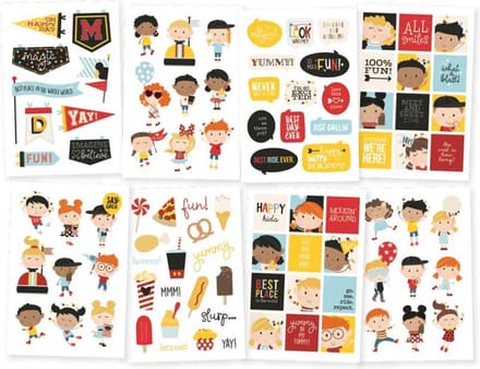 Simple Stories: Say Cheese 4 Happy Kids Stickers 4"X6" 8/Pkg (SAY10541)