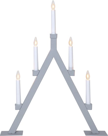 Star Trading kandelaar 'Oliver' van metaal, 5-lichts, E10-lamp, grijs, H 55 cm, B 44 cm