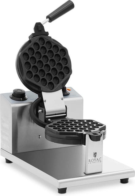 Bubble wafelijzer - rond - 1 grote wafel - 1200 W - Royal Catering RCWM-1200-R2