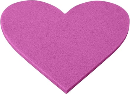 Daff Onderzetter - Vilt - Hart - 15 cm - Pink - Roze