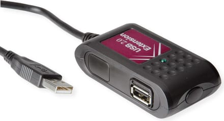 VALUE USB 2.0 verlenging, 2 voudig, zwart, 5 m