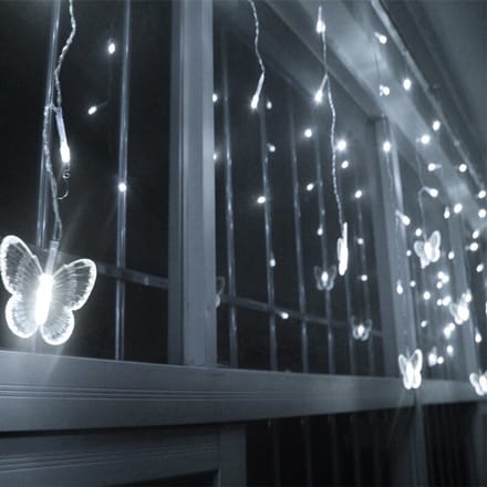 Lichtgevend Vlinder Gordijn - 4 Meter - Koel Wit