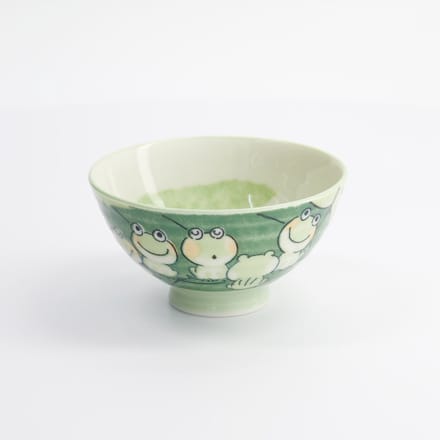 Groen/Witte Kom met kikker figuur - Kawai - 11.5 x 6cm 300ml