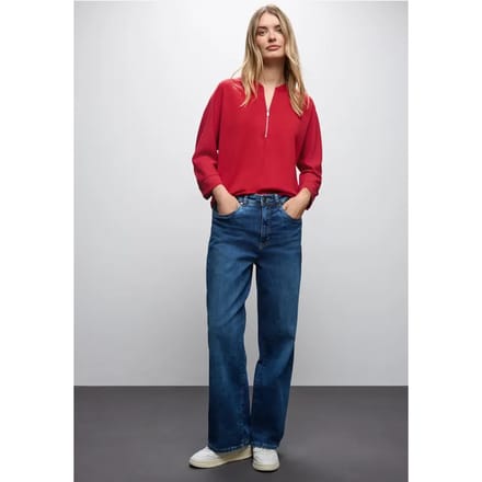 Silk-Look Shirt met ritssluiting