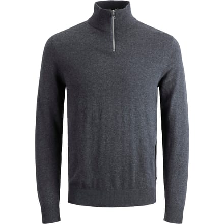 Jack & Jones - Heren Trui Emil Knit Half Zip - Grijs - Maat XXL