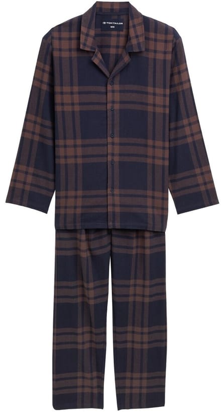Tom Tailor - Pyjamaset met ruitjespatroon - Maat 50 - braun-dunkel-Karo