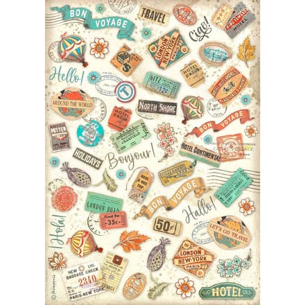 Motief strozijde "Art of Travelling" - Labels
